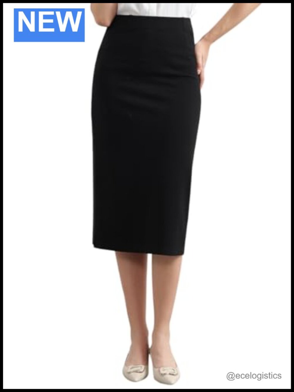 Women's Classic Pencil Skirt Stretch Midi Business Casual